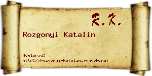 Rozgonyi Katalin névjegykártya